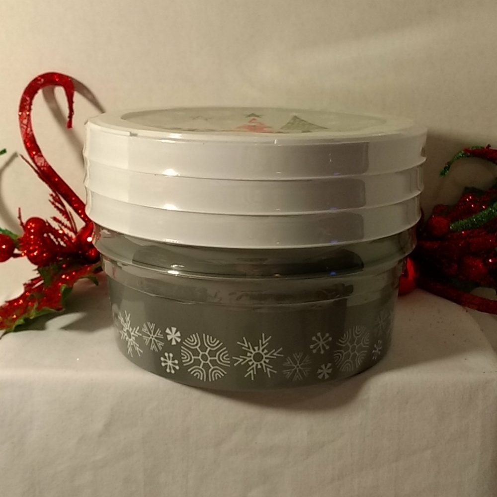 3 pk Plastic X-Mas Containers